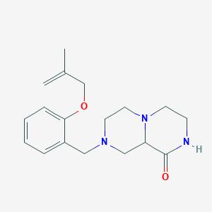 molecular formula C18H25N3O2 B4530136 8-{2-[(2-methylprop-2-en-1-yl)oxy]benzyl}hexahydro-2H-pyrazino[1,2-a]pyrazin-1(6H)-one 