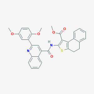 molecular formula C32H26N2O5S B453014 Methyl 2-({[2-(2,5-dimethoxyphenyl)quinolin-4-yl]carbonyl}amino)-4,5-dihydronaphtho[2,1-b]thiophene-1-carboxylate 