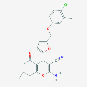 2-AMINO-4-{5-[(4-CHLORO-3-METHYLPHENOXY)METHYL]-2-FURYL}-7,7-DIMETHYL-5-OXO-5,6,7,8-TETRAHYDRO-4H-CHROMEN-3-YL CYANIDE