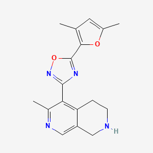 molecular formula C17H18N4O2 B4530168 5-[5-(3,5-dimethyl-2-furyl)-1,2,4-oxadiazol-3-yl]-6-methyl-1,2,3,4-tetrahydro-2,7-naphthyridine trifluoroacetate 