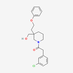 molecular formula C22H26ClNO3 B4530206 [1-[(3-chlorophenyl)acetyl]-3-(2-phenoxyethyl)-3-piperidinyl]methanol 