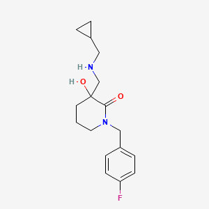 molecular formula C17H23FN2O2 B4530250 3-[(Cyclopropylmethylamino)methyl]-1-[(4-fluorophenyl)methyl]-3-hydroxypiperidin-2-one 