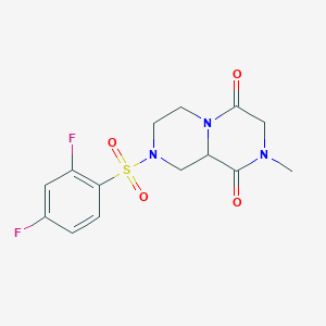 molecular formula C14H15F2N3O4S B4530255 8-[(2,4-difluorophenyl)sulfonyl]-2-methyltetrahydro-2H-pyrazino[1,2-a]pyrazine-1,4(3H,6H)-dione 