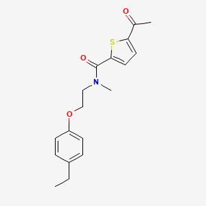 molecular formula C18H21NO3S B4530301 5-acetyl-N-[2-(4-ethylphenoxy)ethyl]-N-methylthiophene-2-carboxamide 