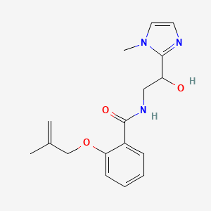 molecular formula C17H21N3O3 B4530309 N-[2-hydroxy-2-(1-methyl-1H-imidazol-2-yl)ethyl]-2-[(2-methylprop-2-en-1-yl)oxy]benzamide 