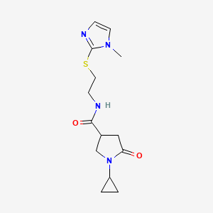 1-cyclopropyl-N-{2-[(1-methyl-1H-imidazol-2-yl)thio]ethyl}-5-oxopyrrolidine-3-carboxamide