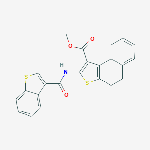 molecular formula C23H17NO3S2 B453033 Methyl 2-[(1-benzothien-3-ylcarbonyl)amino]-4,5-dihydronaphtho[2,1-b]thiophene-1-carboxylate 