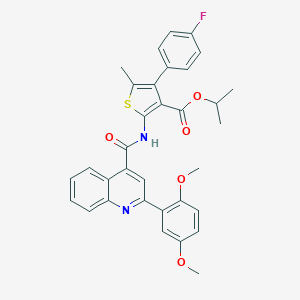 Isopropyl 2-({[2-(2,5-dimethoxyphenyl)-4-quinolinyl]carbonyl}amino)-4-(4-fluorophenyl)-5-methyl-3-thiophenecarboxylate