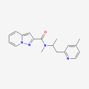 molecular formula C18H20N4O B4530353 N-methyl-N-[1-methyl-2-(4-methylpyridin-2-yl)ethyl]pyrazolo[1,5-a]pyridine-2-carboxamide 