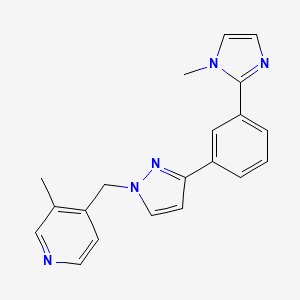 3-methyl-4-({3-[3-(1-methyl-1H-imidazol-2-yl)phenyl]-1H-pyrazol-1-yl}methyl)pyridine