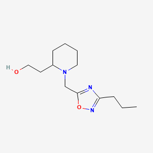 molecular formula C13H23N3O2 B4530388 2-{1-[(3-propyl-1,2,4-oxadiazol-5-yl)methyl]-2-piperidinyl}ethanol 