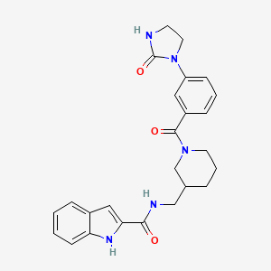 N-({1-[3-(2-oxo-1-imidazolidinyl)benzoyl]-3-piperidinyl}methyl)-1H-indole-2-carboxamide