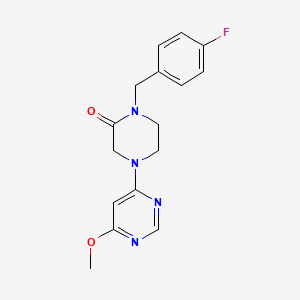 molecular formula C16H17FN4O2 B4530395 1-(4-fluorobenzyl)-4-(6-methoxy-4-pyrimidinyl)-2-piperazinone trifluoroacetate 