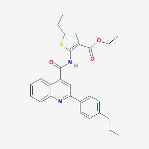 Ethyl 5-ethyl-2-({[2-(4-propylphenyl)-4-quinolinyl]carbonyl}amino)-3-thiophenecarboxylate