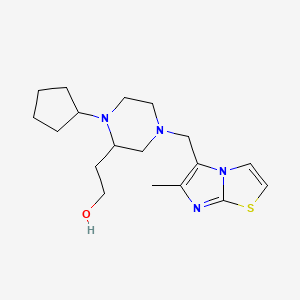 2-{1-cyclopentyl-4-[(6-methylimidazo[2,1-b][1,3]thiazol-5-yl)methyl]-2-piperazinyl}ethanol