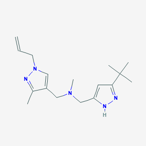 molecular formula C17H27N5 B4530423 1-(1-allyl-3-methyl-1H-pyrazol-4-yl)-N-[(3-tert-butyl-1H-pyrazol-5-yl)methyl]-N-methylmethanamine 