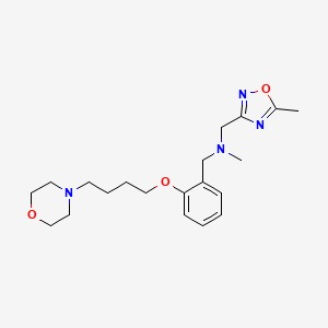 molecular formula C20H30N4O3 B4530450 N-methyl-1-(5-methyl-1,2,4-oxadiazol-3-yl)-N-[2-(4-morpholin-4-ylbutoxy)benzyl]methanamine 