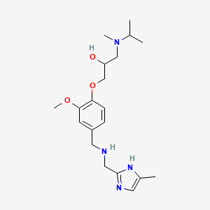 molecular formula C20H32N4O3 B4530468 1-[isopropyl(methyl)amino]-3-[2-methoxy-4-({[(4-methyl-1H-imidazol-2-yl)methyl]amino}methyl)phenoxy]-2-propanol 