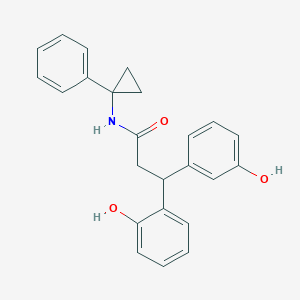 3-(2-hydroxyphenyl)-3-(3-hydroxyphenyl)-N-(1-phenylcyclopropyl)propanamide