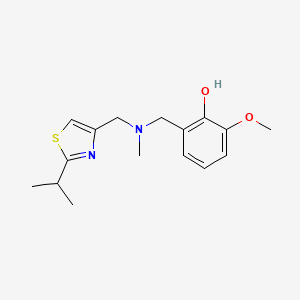 molecular formula C16H22N2O2S B4530485 2-{[[(2-isopropyl-1,3-thiazol-4-yl)methyl](methyl)amino]methyl}-6-methoxyphenol 