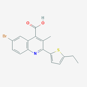 molecular formula C17H14BrNO2S B453050 6-Bromo-2-(5-ethylthiophen-2-yl)-3-methylquinoline-4-carboxylic acid 
