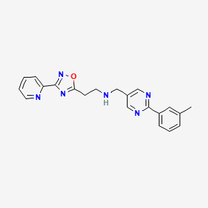 N-{[2-(3-methylphenyl)pyrimidin-5-yl]methyl}-2-(3-pyridin-2-yl-1,2,4-oxadiazol-5-yl)ethanamine