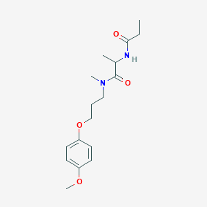 molecular formula C17H26N2O4 B4530509 N-[3-(4-methoxyphenoxy)propyl]-N-methyl-2-(propionylamino)propanamide 