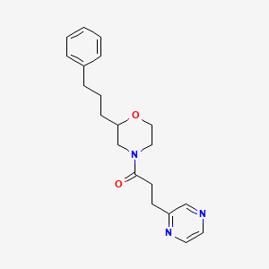 molecular formula C20H25N3O2 B4530512 2-(3-phenylpropyl)-4-[3-(2-pyrazinyl)propanoyl]morpholine 