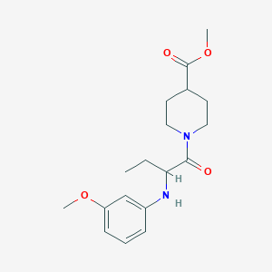 methyl 1-{2-[(3-methoxyphenyl)amino]butanoyl}piperidine-4-carboxylate