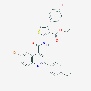 Ethyl 2-({[6-bromo-2-(4-isopropylphenyl)-4-quinolinyl]carbonyl}amino)-4-(4-fluorophenyl)-3-thiophenecarboxylate