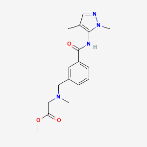 molecular formula C17H22N4O3 B4530543 methyl [(3-{[(1,4-dimethyl-1H-pyrazol-5-yl)amino]carbonyl}benzyl)(methyl)amino]acetate 