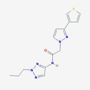 molecular formula C14H16N6OS B4530551 N-(2-propyltriazol-4-yl)-2-(3-thiophen-3-ylpyrazol-1-yl)acetamide 