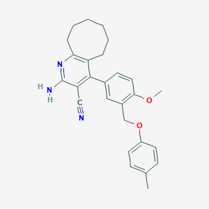 2-Amino-4-{4-methoxy-3-[(4-methylphenoxy)methyl]phenyl}-5,6,7,8,9,10-hexahydrocycloocta[b]pyridine-3-carbonitrile
