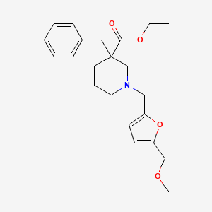 ethyl 3-benzyl-1-{[5-(methoxymethyl)-2-furyl]methyl}-3-piperidinecarboxylate