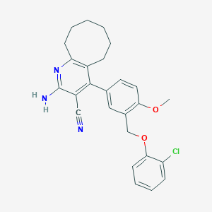 2-Amino-4-{3-[(2-chlorophenoxy)methyl]-4-methoxyphenyl}-5,6,7,8,9,10-hexahydrocycloocta[b]pyridine-3-carbonitrile