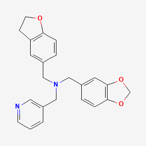 (1,3-benzodioxol-5-ylmethyl)(2,3-dihydro-1-benzofuran-5-ylmethyl)(pyridin-3-ylmethyl)amine