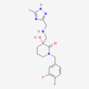 1-(3,4-difluorobenzyl)-3-hydroxy-3-({[(5-methyl-4H-1,2,4-triazol-3-yl)methyl]amino}methyl)-2-piperidinone