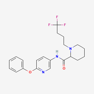 molecular formula C21H24F3N3O2 B4530631 N-(6-phenoxy-3-pyridinyl)-1-(4,4,4-trifluorobutyl)-2-piperidinecarboxamide 