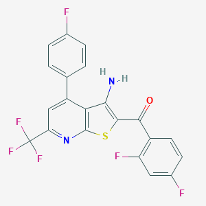 [3-Amino-4-(4-fluorophenyl)-6-(trifluoromethyl)thieno[2,3-b]pyridin-2-yl](2,4-difluorophenyl)methanone