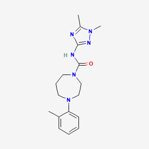 molecular formula C17H24N6O B4530666 N-(1,5-dimethyl-1H-1,2,4-triazol-3-yl)-4-(2-methylphenyl)-1,4-diazepane-1-carboxamide bis(trifluoroacetate) 