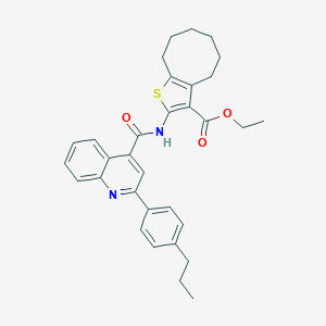Ethyl 2-({[2-(4-propylphenyl)quinolin-4-yl]carbonyl}amino)-4,5,6,7,8,9-hexahydrocycloocta[b]thiophene-3-carboxylate