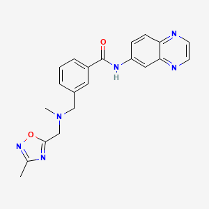 3-({methyl[(3-methyl-1,2,4-oxadiazol-5-yl)methyl]amino}methyl)-N-quinoxalin-6-ylbenzamide