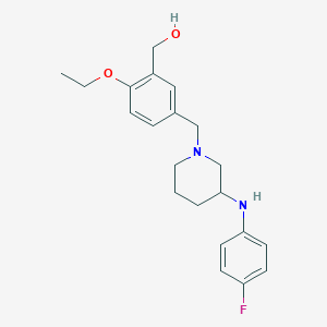 molecular formula C21H27FN2O2 B4530696 [2-ethoxy-5-({3-[(4-fluorophenyl)amino]-1-piperidinyl}methyl)phenyl]methanol 