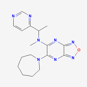 molecular formula C17H22N8O B4530755 6-(1-azepanyl)-N-methyl-N-[1-(4-pyrimidinyl)ethyl][1,2,5]oxadiazolo[3,4-b]pyrazin-5-amine 