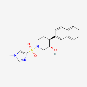 molecular formula C19H21N3O3S B4530763 (3S*,4S*)-1-[(1-methyl-1H-imidazol-4-yl)sulfonyl]-4-(2-naphthyl)piperidin-3-ol 