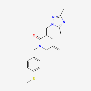 molecular formula C19H26N4OS B4530780 N-allyl-3-(3,5-dimethyl-1H-1,2,4-triazol-1-yl)-2-methyl-N-[4-(methylthio)benzyl]propanamide 