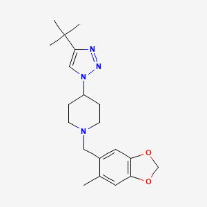 4-(4-tert-butyl-1H-1,2,3-triazol-1-yl)-1-[(6-methyl-1,3-benzodioxol-5-yl)methyl]piperidine