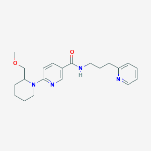 molecular formula C21H28N4O2 B4530797 6-[2-(methoxymethyl)-1-piperidinyl]-N-[3-(2-pyridinyl)propyl]nicotinamide 