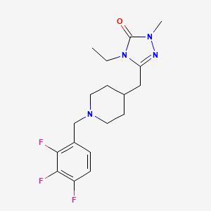 molecular formula C18H23F3N4O B4530815 4-ethyl-2-methyl-5-{[1-(2,3,4-trifluorobenzyl)piperidin-4-yl]methyl}-2,4-dihydro-3H-1,2,4-triazol-3-one 