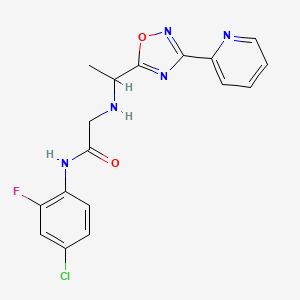 N-(4-chloro-2-fluorophenyl)-2-{[1-(3-pyridin-2-yl-1,2,4-oxadiazol-5-yl)ethyl]amino}acetamide